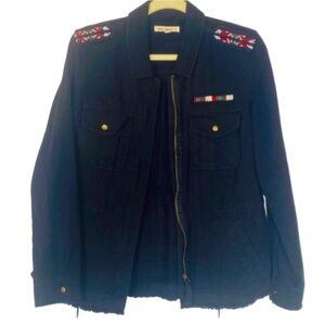 Indigo Thread Co. Cotton Southwest Military Styled Denim Jacket M Very Nice Buy
